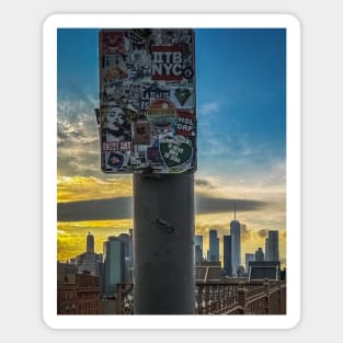 Manhattan Skyline Brooklyn Bridge Sunset NYC Magnet